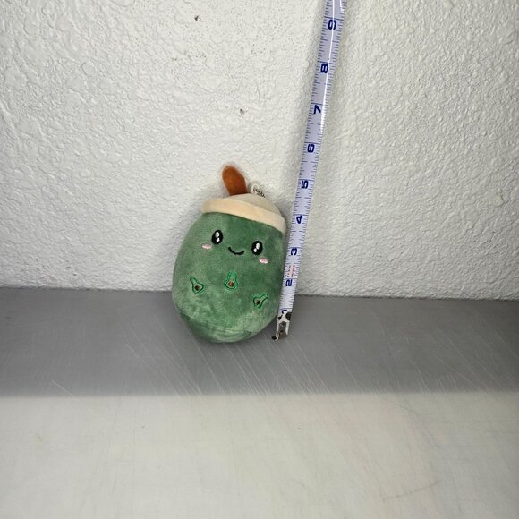 Kawaii Boba / Bubble Milk Tea Matcha Green Plushie Keyring - Picture 6 of 7